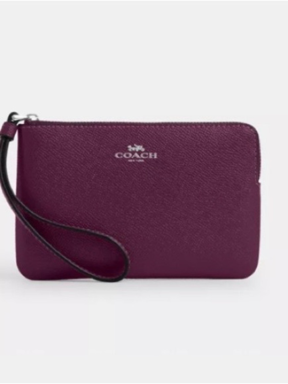 NWT Coach Plum Corner Zip Wristlet